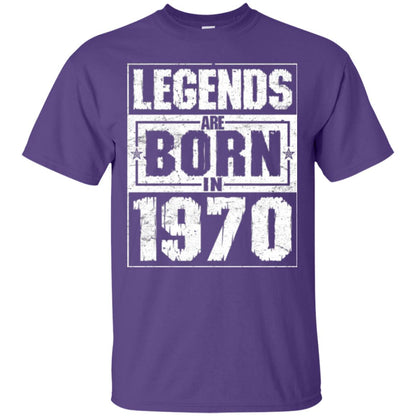 Brithday T-shirt Legends Are Born In 1970 Purple
