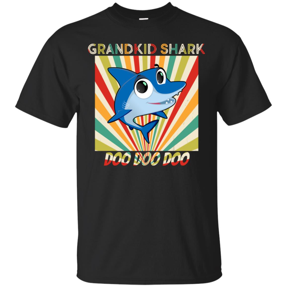 Grandkids Shark Doo Doo Doo Family Shark Gift Shirt Black
