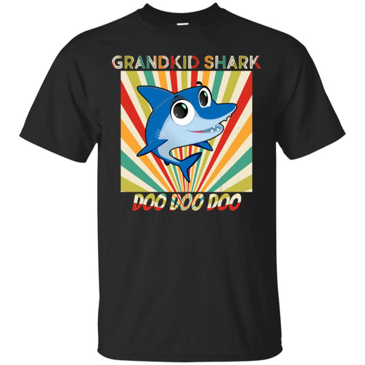 Grandkids Shark Doo Doo Doo Family Shark Gift Shirt Black