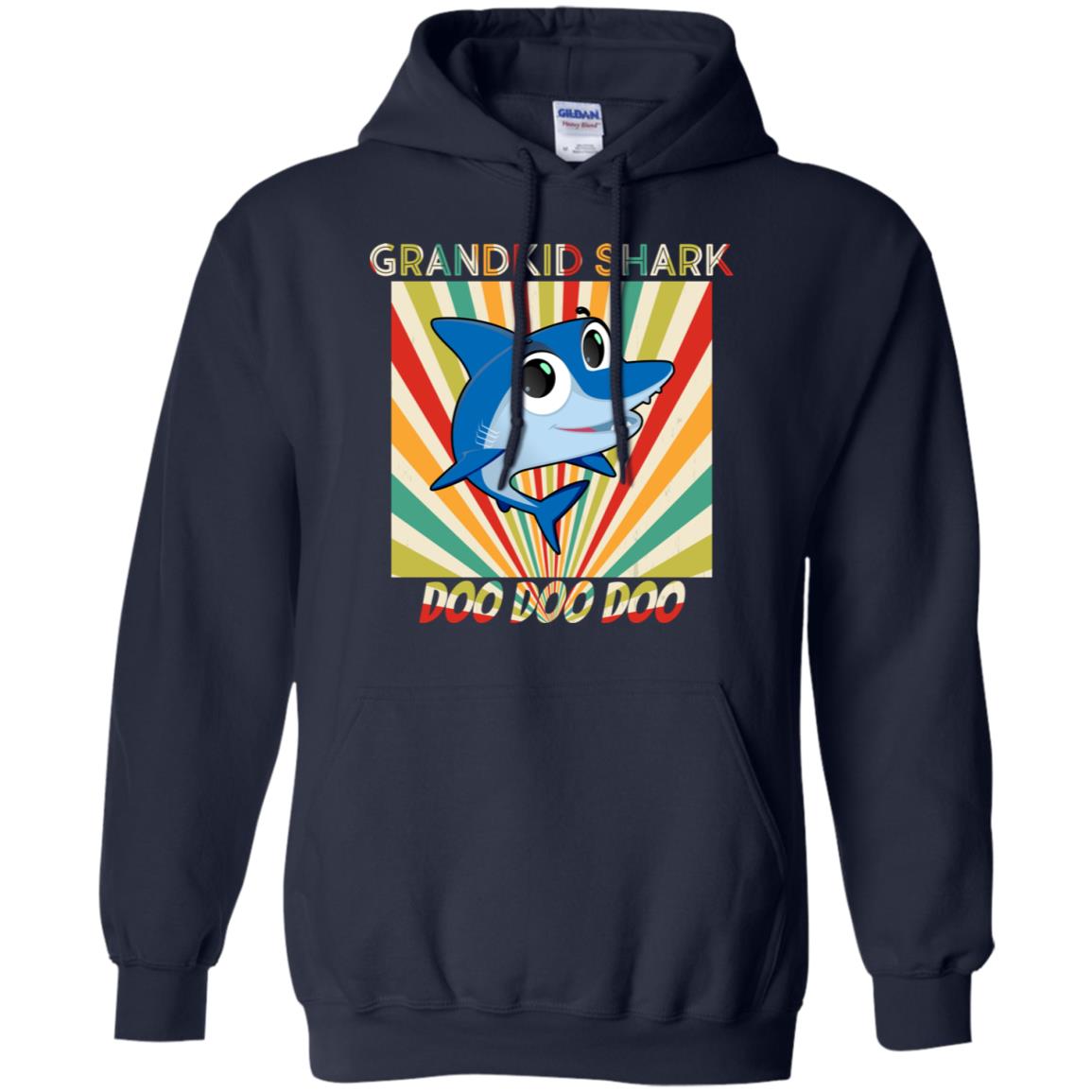 Grandkids Shark Doo Doo Doo Family Shark Gift Shirt Navy