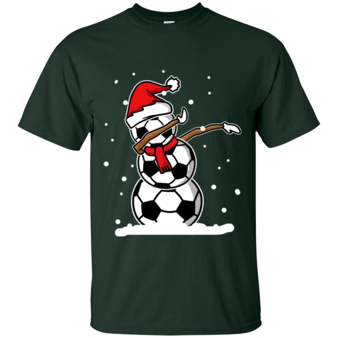 Christmas T-shirt Dabbing Snowman Ball Forest Green