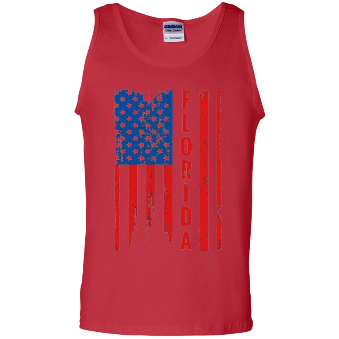 Florida State T-shirt American Flag Red
