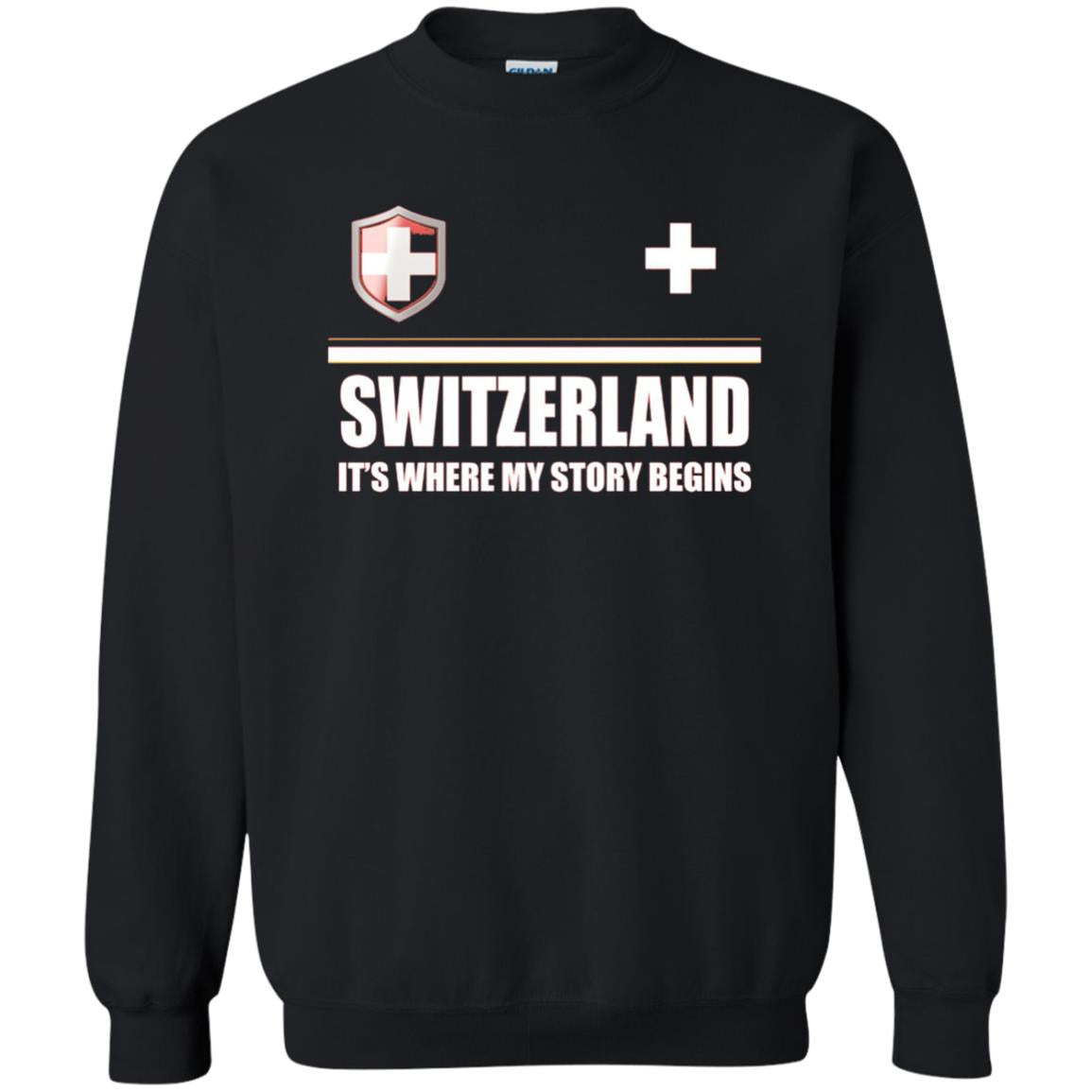 Switzerland Flag T-shirt Black
