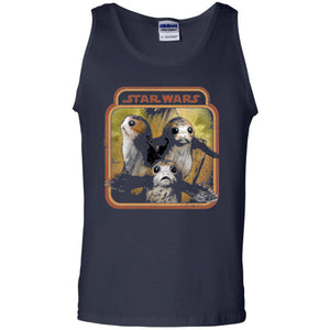 Film T-shirt Star Wars Last Jedi Porg Triplets Retro Box Graphic