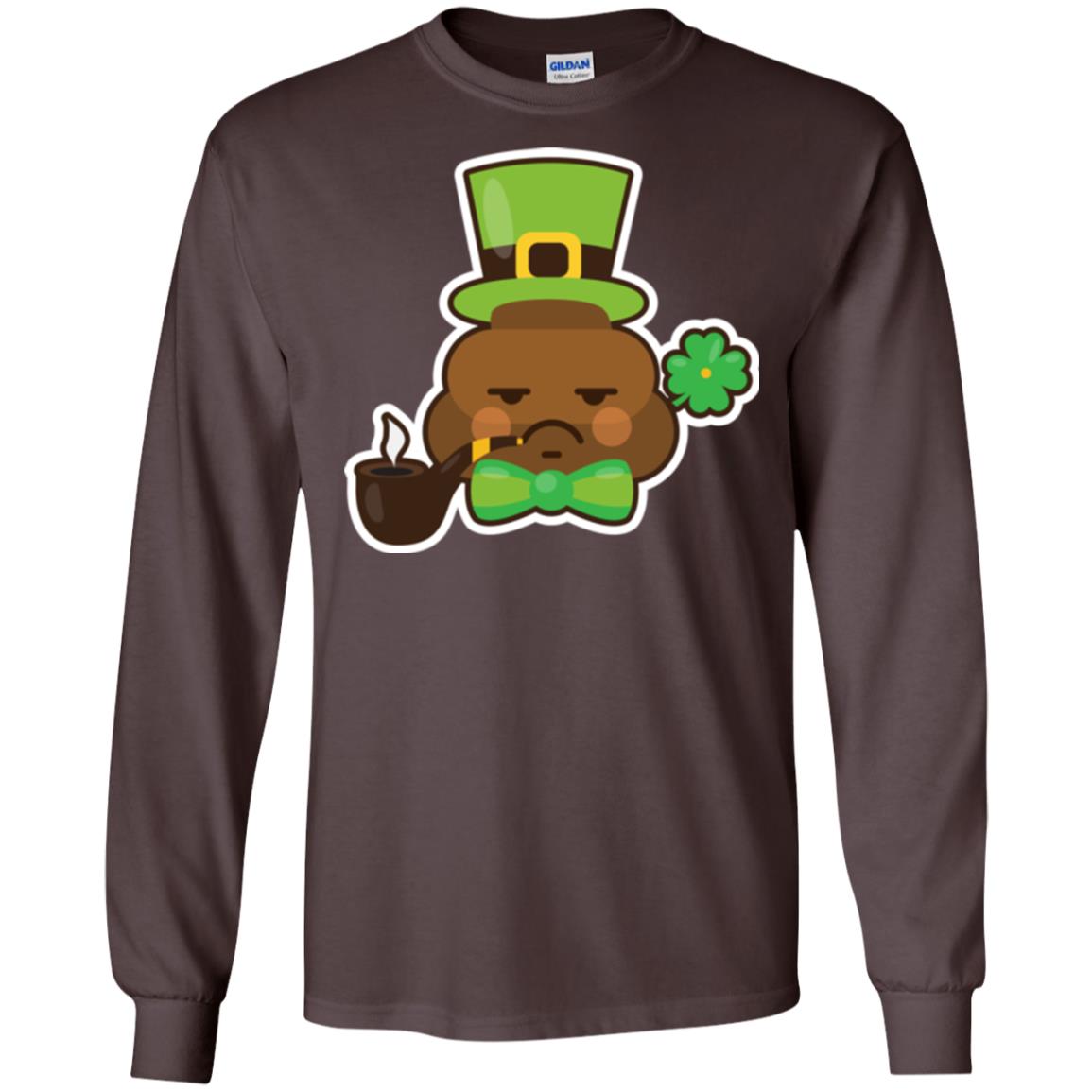 Saint Partick_s Day T-shirt Leprechaun Poop Emoji With Patrick Hat Dark Chocolate
