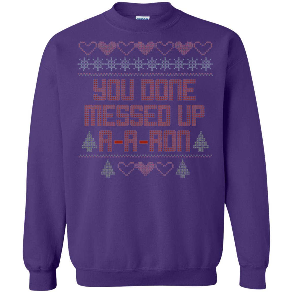 Funny Christmas T-shirt You Done Messed Up A - A - Ron Purple