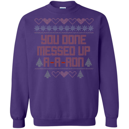 Funny Christmas T-shirt You Done Messed Up A - A - Ron Purple