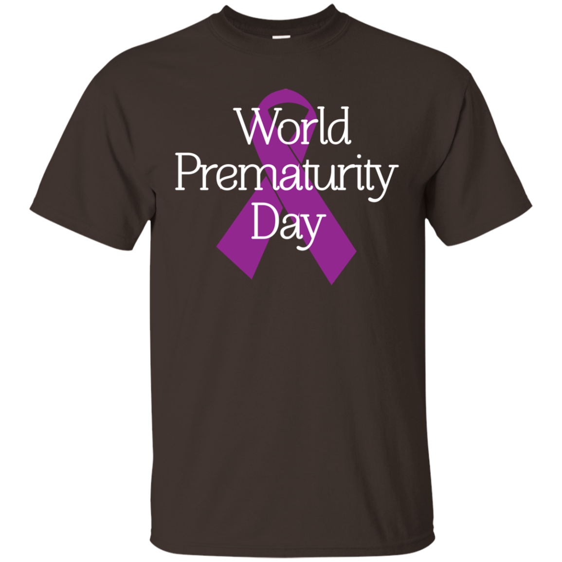Cancer Awareness T-shirt World Prematurity Day T-shirt Dark Chocolate