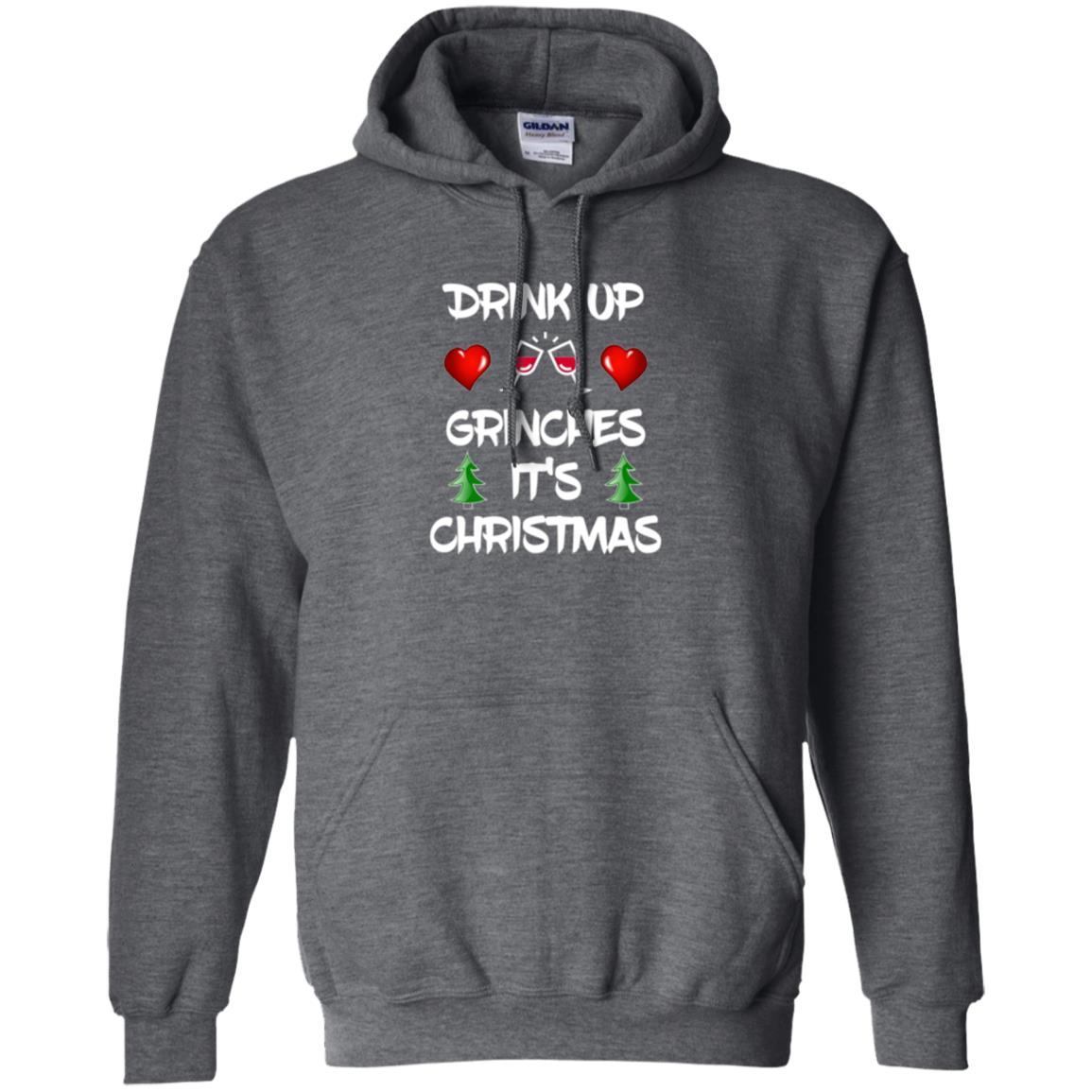 Christmas T-shirt Drink Up Grinches It_s Christmas Dark Heather