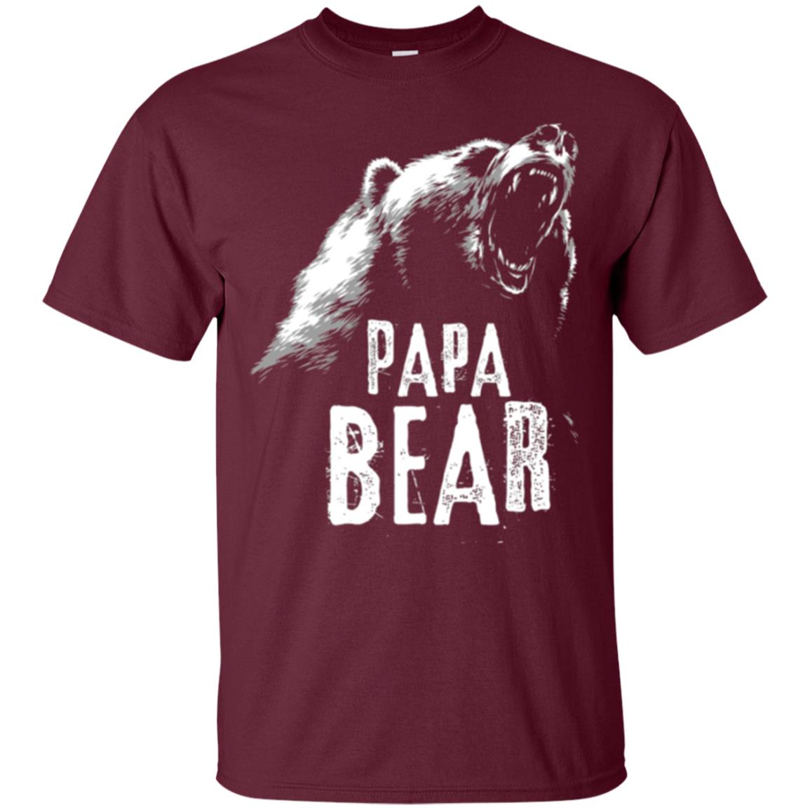 Papa Bear Best Dad For Fathers Day T-shirt Maroon