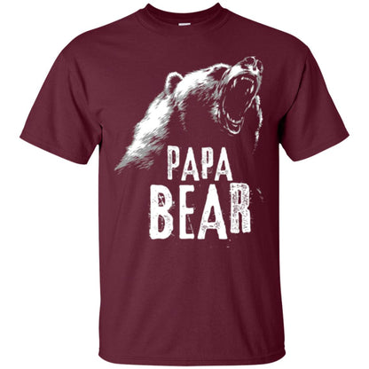 Papa Bear Best Dad For Fathers Day T-shirt Maroon