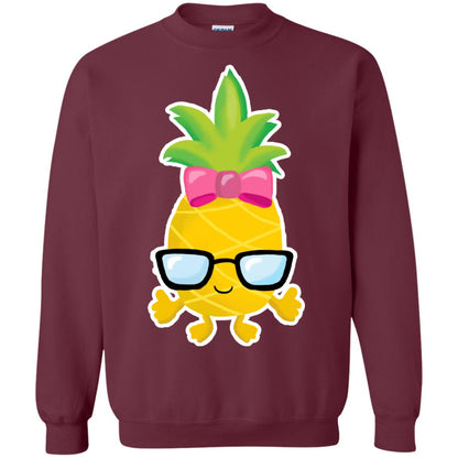 Funny Pineapple With Glasses For Girls Womens Shirt Maroon