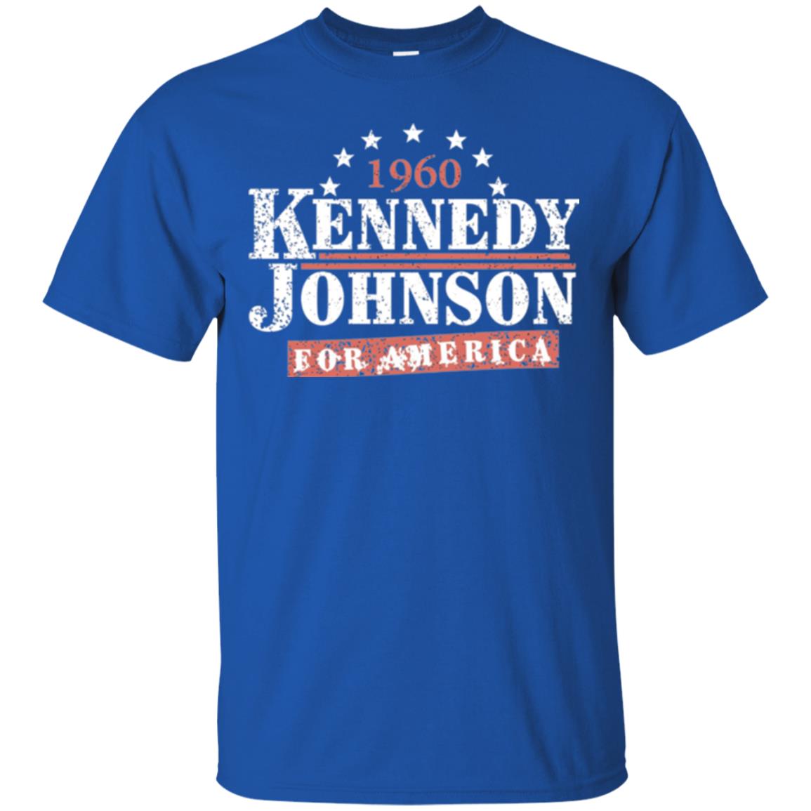 Presidential Campaign T-shirt Vintage Kennedy Johnson 1960 Royal