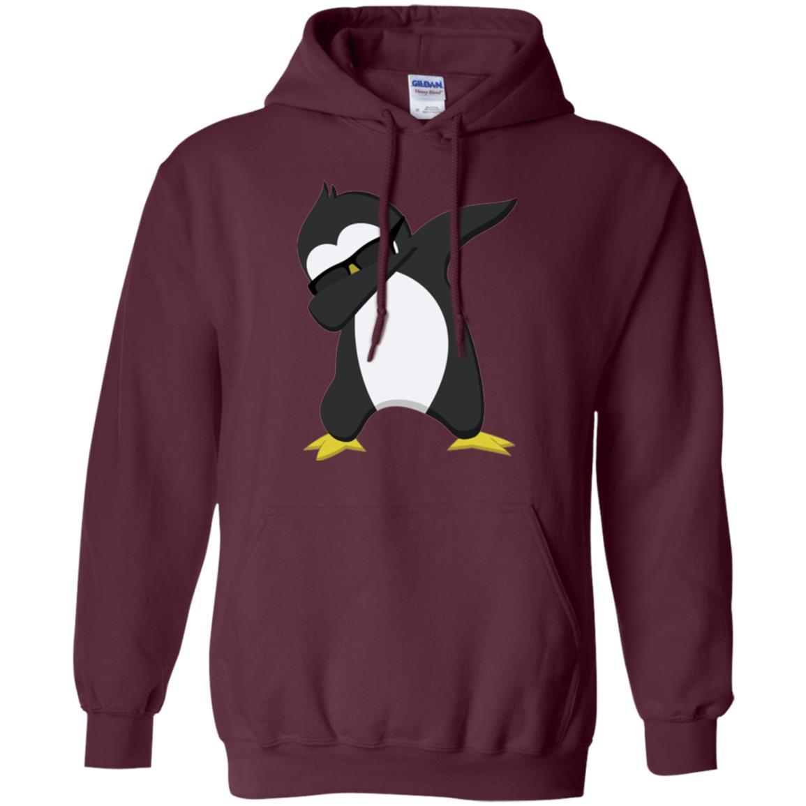 Christmas T-shirt Dabbing Penguin T-shirt Maroon