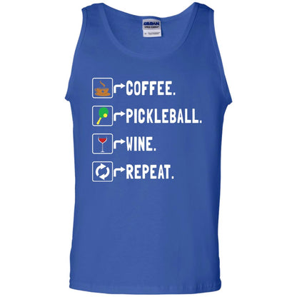 Funny Coffee Lovers T-shirt Pickleball Wine Repeat Royal