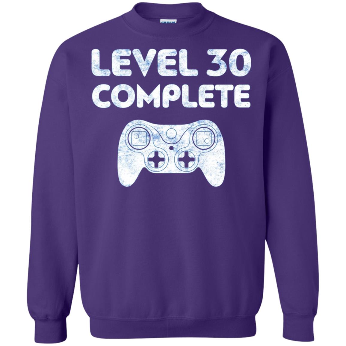 Level 30 Complete Video Gamer 30th Birthday Shirt Purple