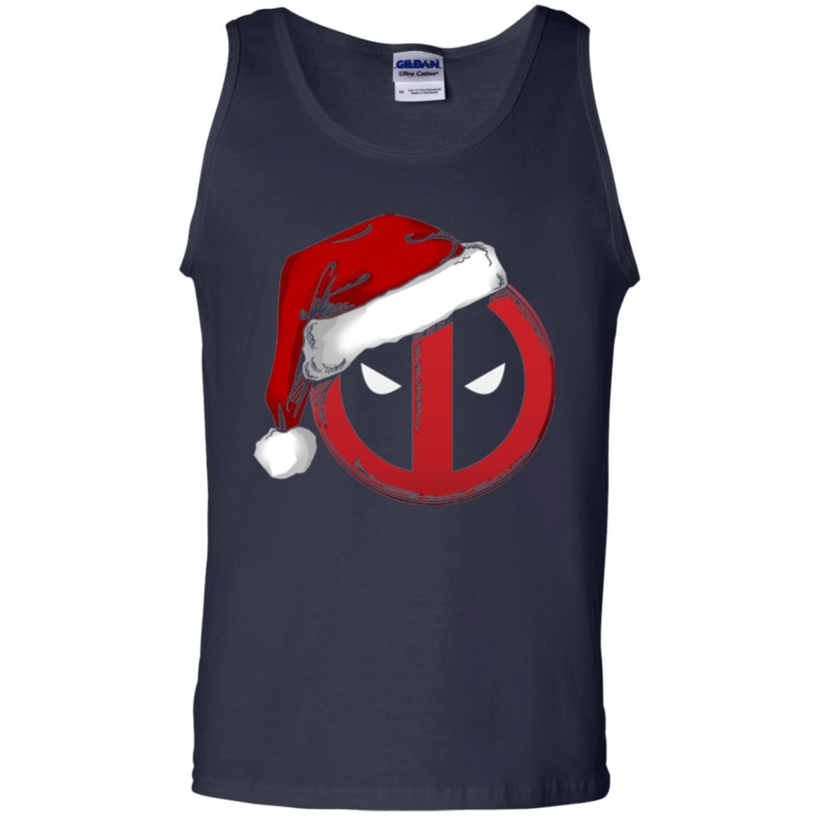 Christmas T-shirt Marvel Deadpool Icon Santa Hat Christmas Graphic Navy