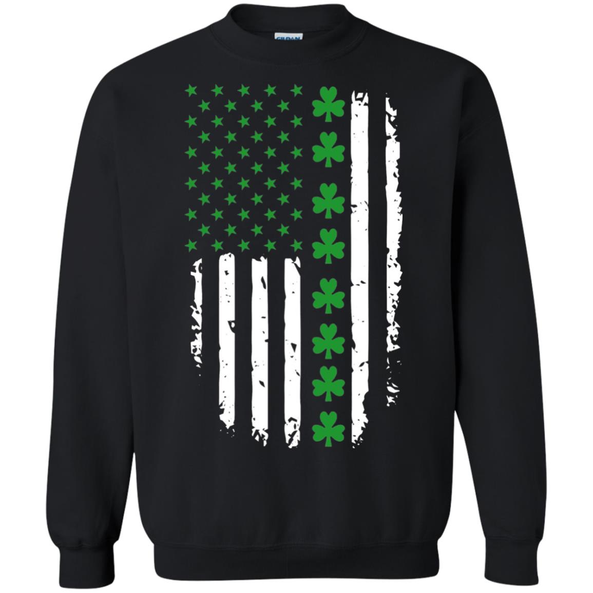 St. Patrick's Day T-shirt Irish American Flag T-shirt Black