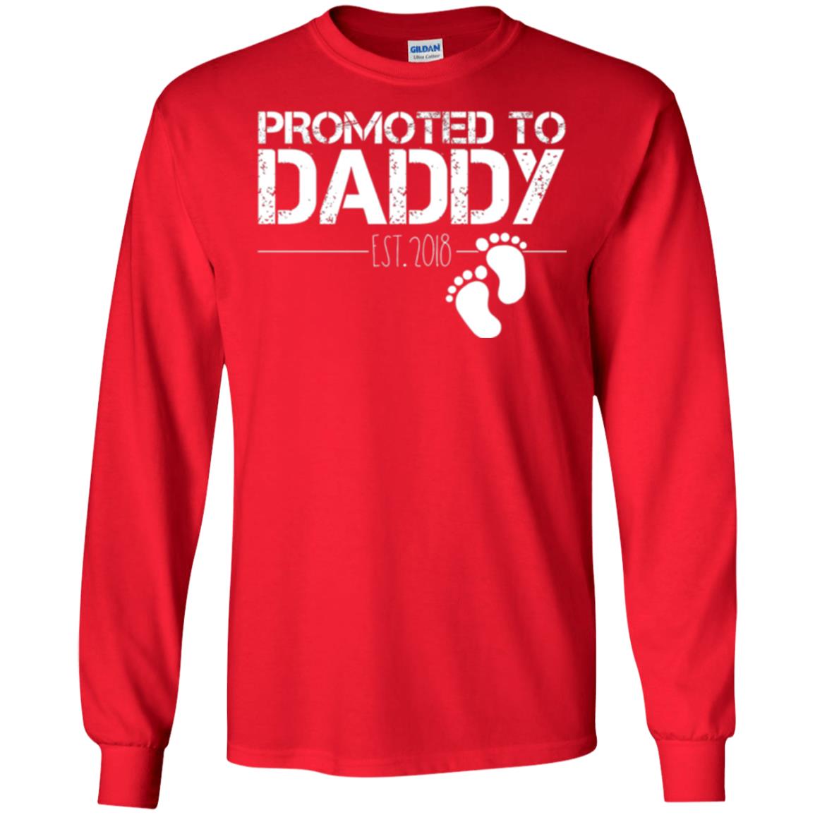 Daddy T-shirt Promoted To Daddy Est 2018 Red