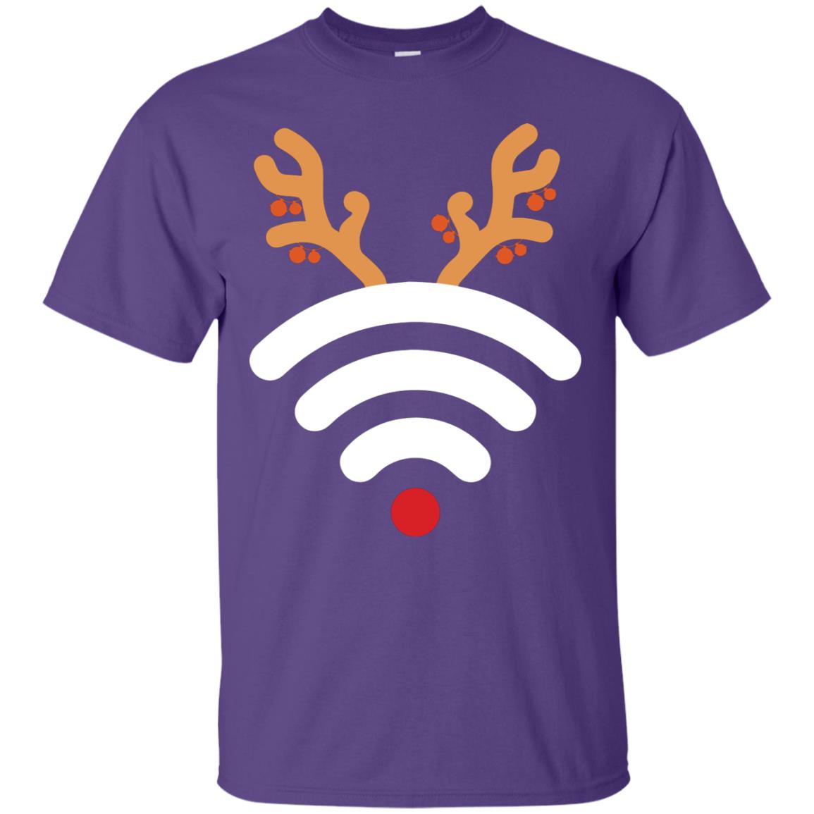 Wifi Signal Symbol Icon Reindeer X-mas Gift Shirt For Mens Womens Purple