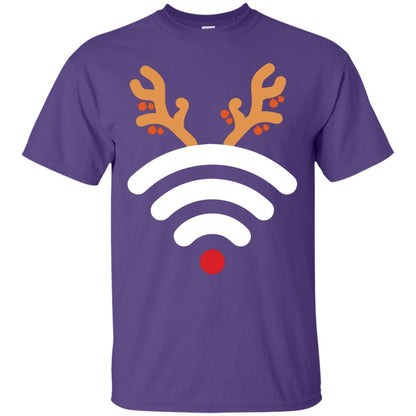 Wifi Signal Symbol Icon Reindeer X-mas Gift Shirt For Mens Womens Purple