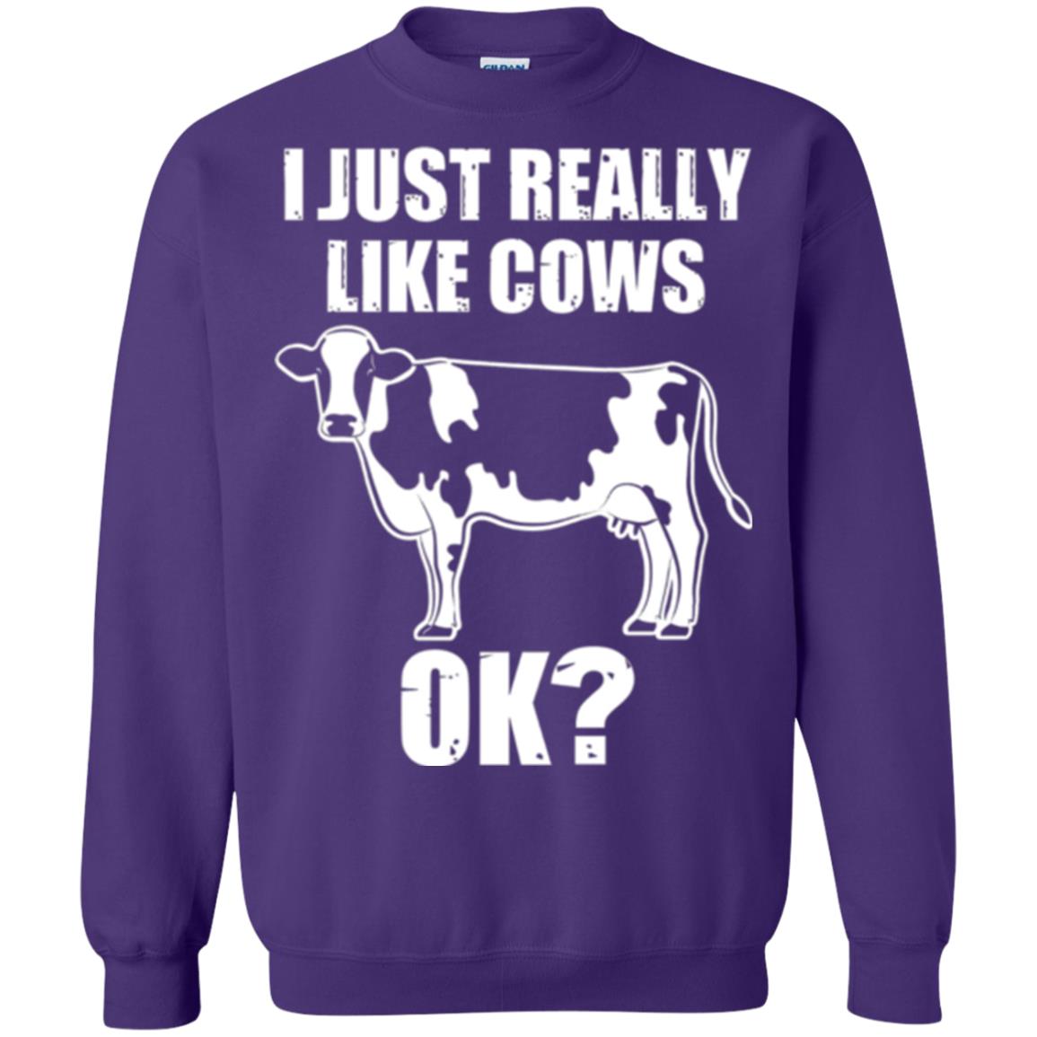 Cow Lovers T-shirt I Just Really Like Cows Ok Purple