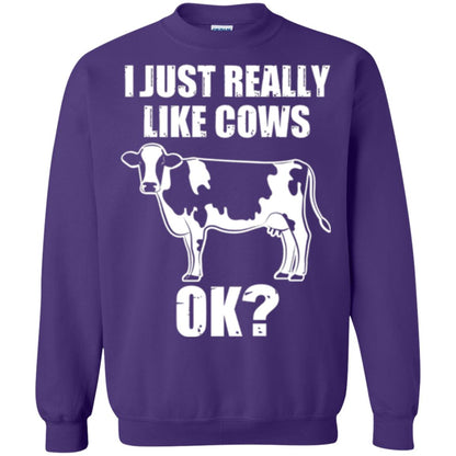 Cow Lovers T-shirt I Just Really Like Cows Ok Purple