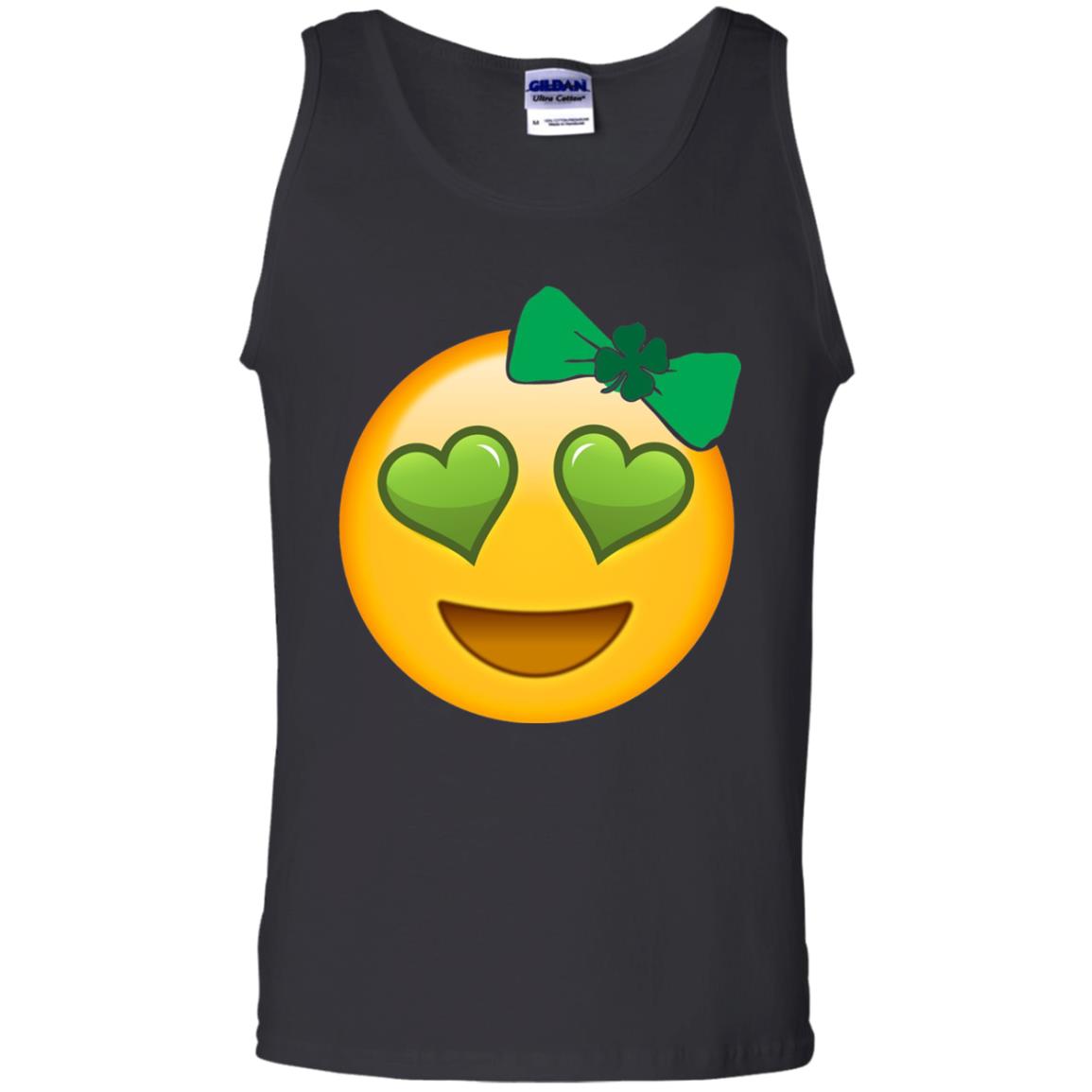 Emoji Green Heart Eyes Bow Saint Patricks Day Shirt For Girls Black