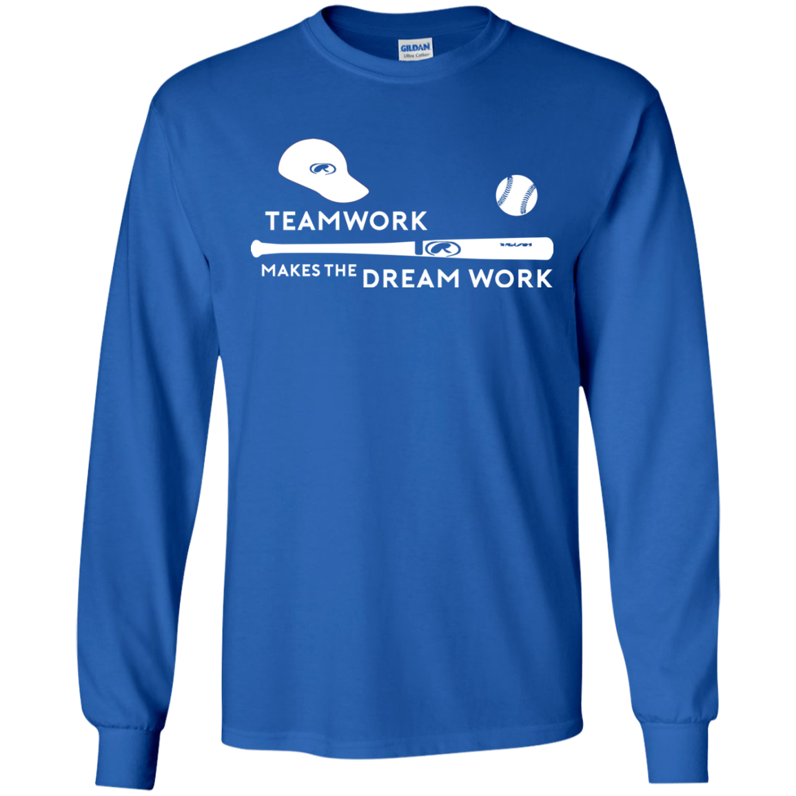 Baseball T-shirt Teamwork Makes The Dream Work Royal