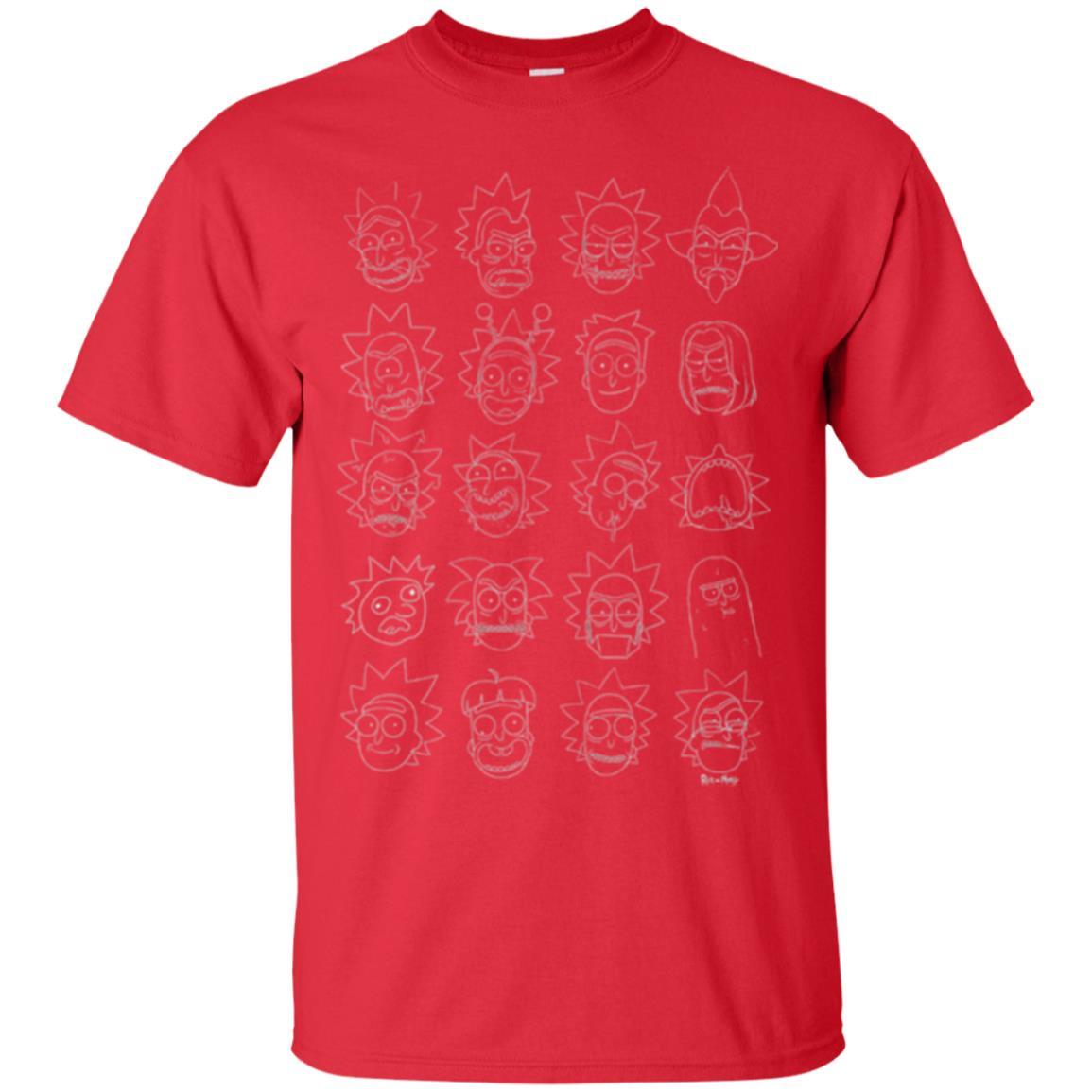 Movie T-Shirt The Many Faces Of Rick Red
