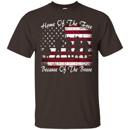 Home Of The Free Because Of The Brave Flag Military Shirt Dark Chocolate