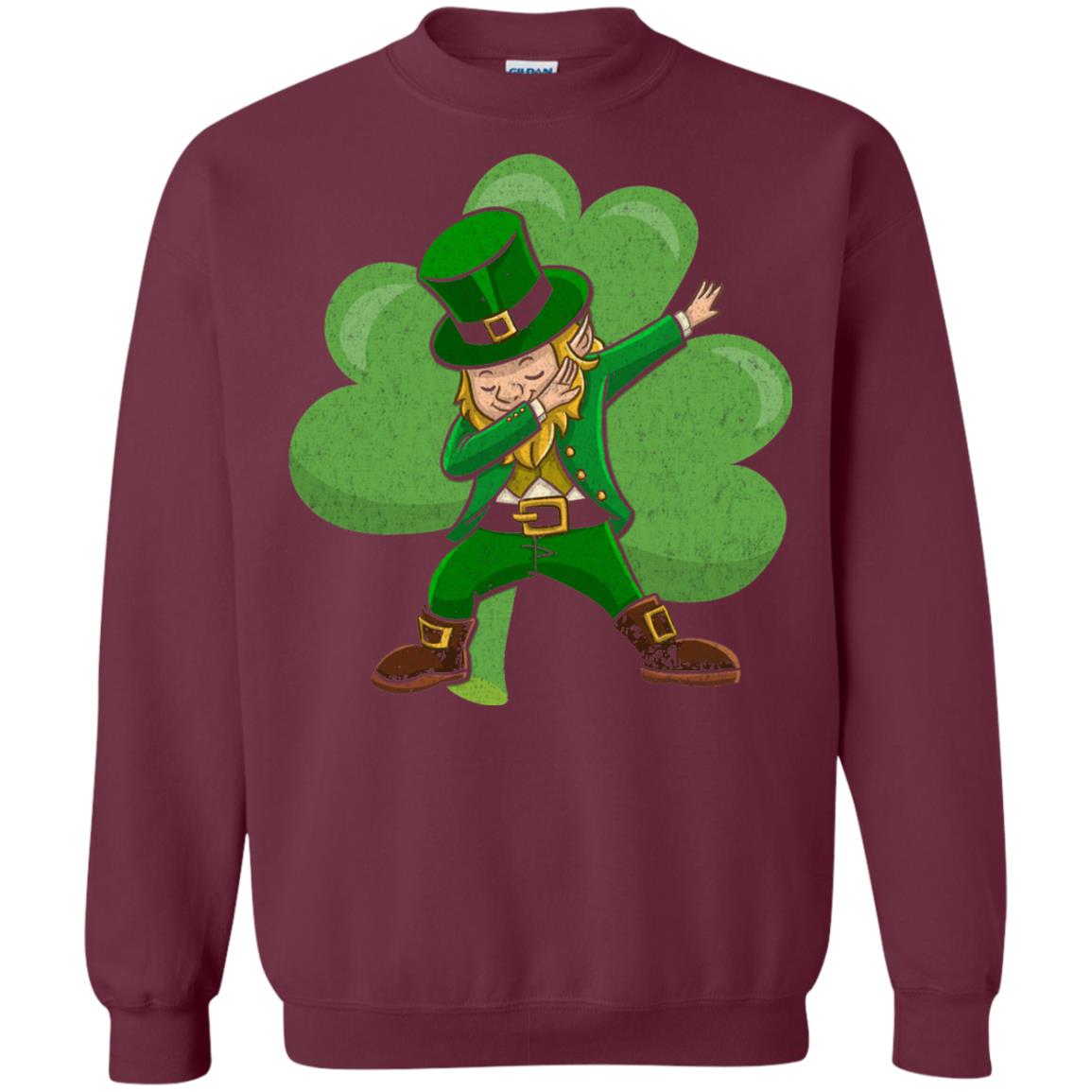 Funny Dabbing Leprechaun Shirt St Patricks Day T-shirt Maroon