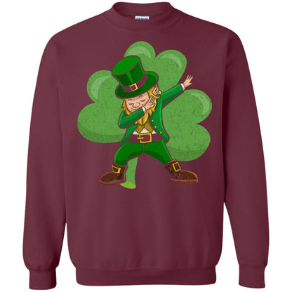 Funny Dabbing Leprechaun Shirt St Patricks Day T-shirt Maroon
