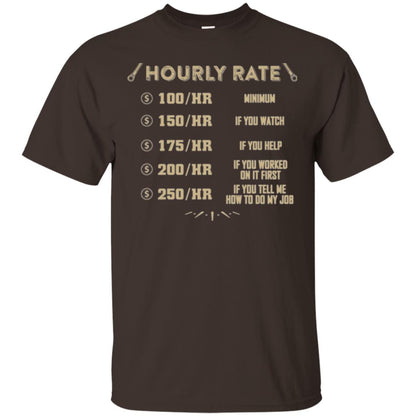 Mechanic T-shirt Mechanic Hourly Rate Dark Chocolate