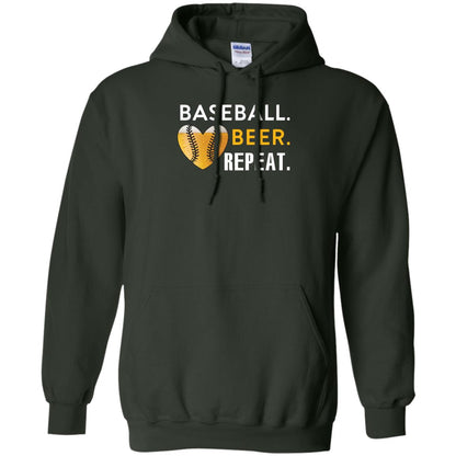 Baseball Lover T-shirt Beer Repeat Forest Green