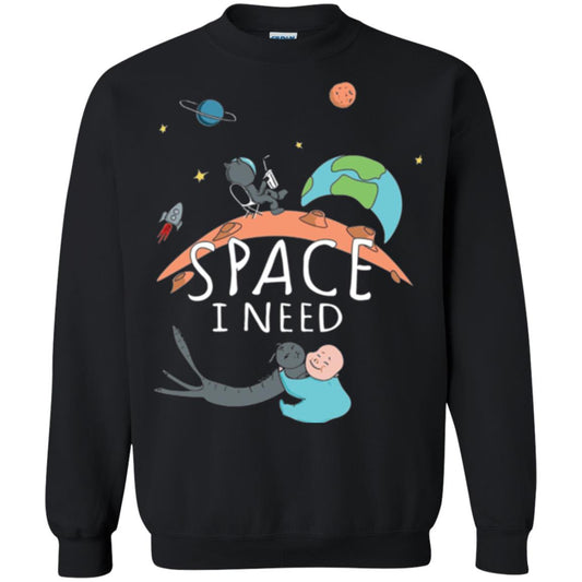 Funny Astronaut Universe Pun T-shirt I Need Space Black