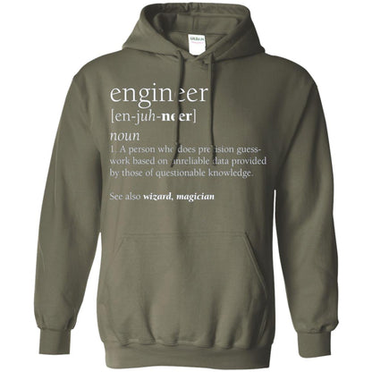 A Person Who Does Precision Guess Work Based On Unreliable Data Engineer Definition T-shirt Military Green