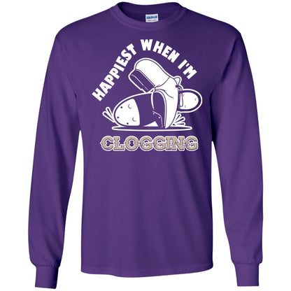 Clogger T-shirt Happiest When I'm Clogging Purple