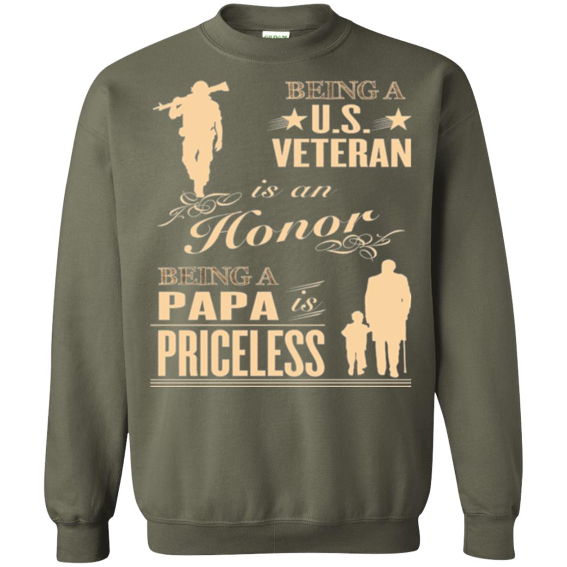 Papa T-shirt Being A U.s Veteran Military Green
