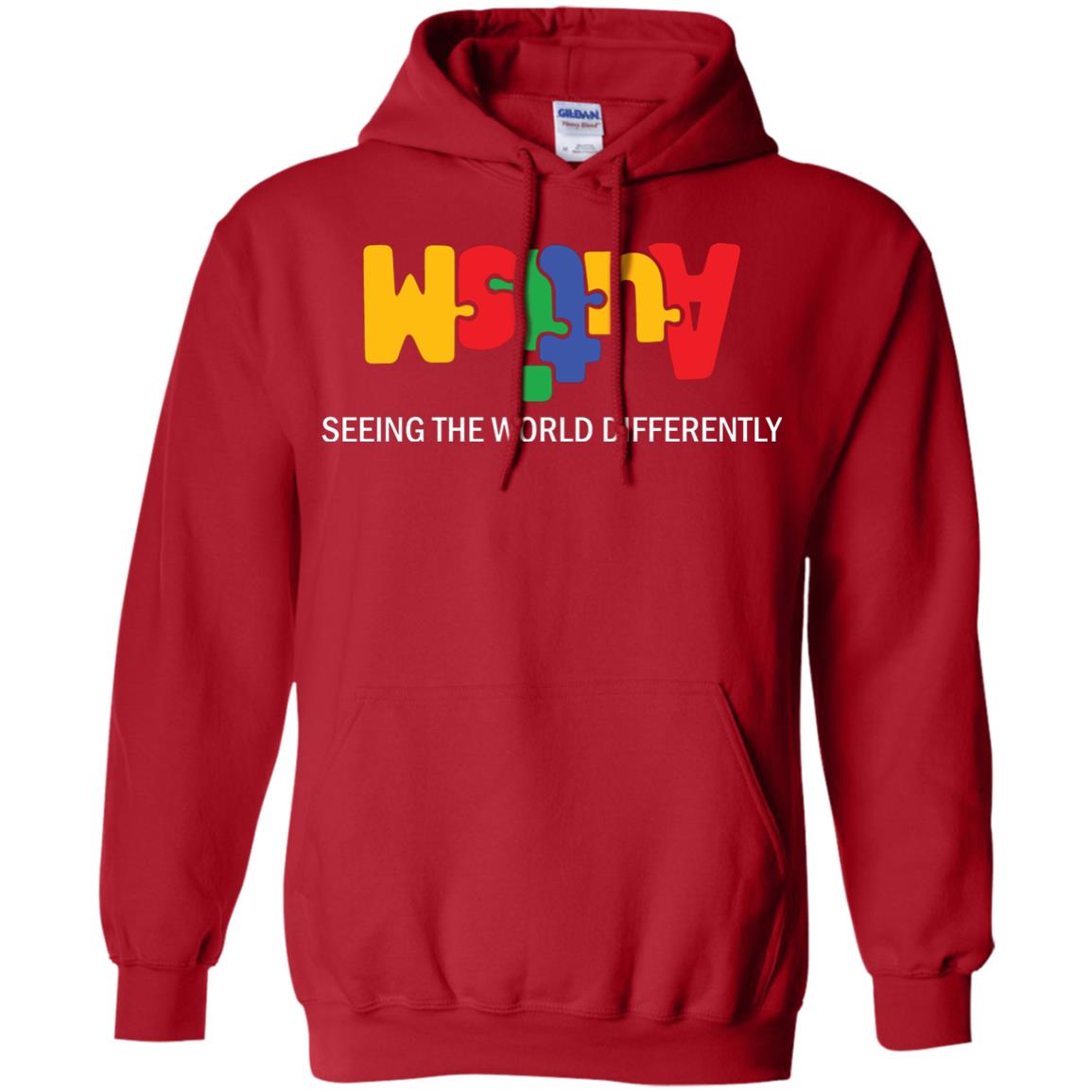 Autism Awareness T-shirt Seeing The World Differently Red