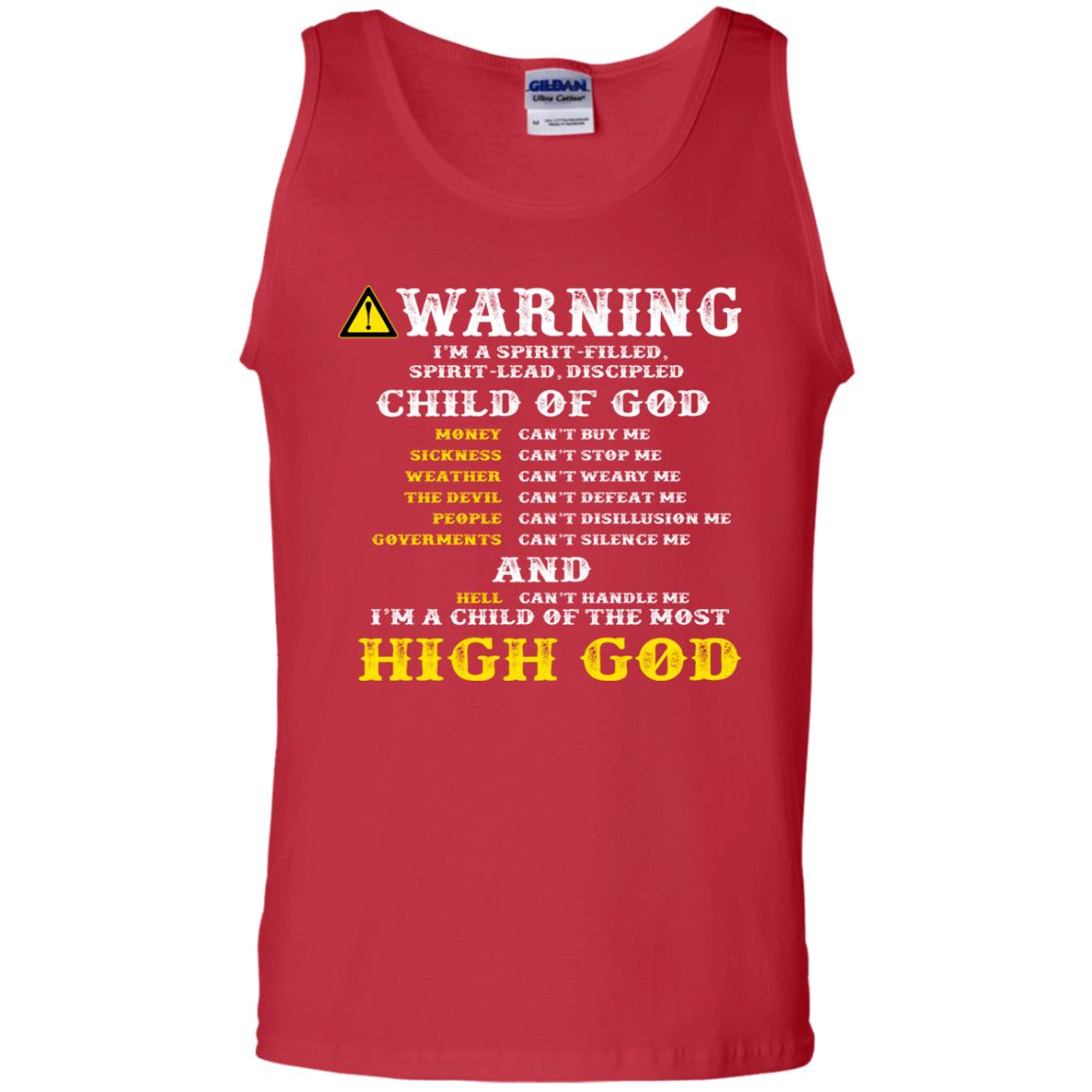 Christian T-shirt Warning I’m A Spirit-filled Spirit-lead Discipled Child Of God Red