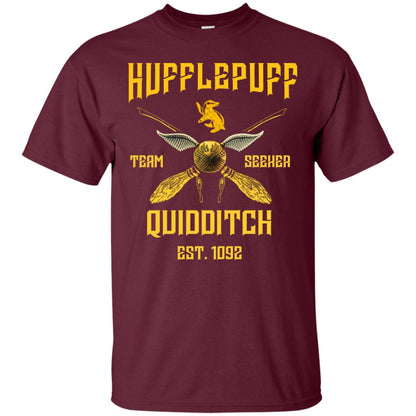 Hufflepuff Quidditch Team Seeker Est 1092 Harry Potter Shirt Maroon