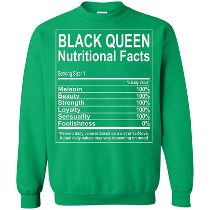 Black Queen Nutritional Facts T-shirt Self Love Irish Green
