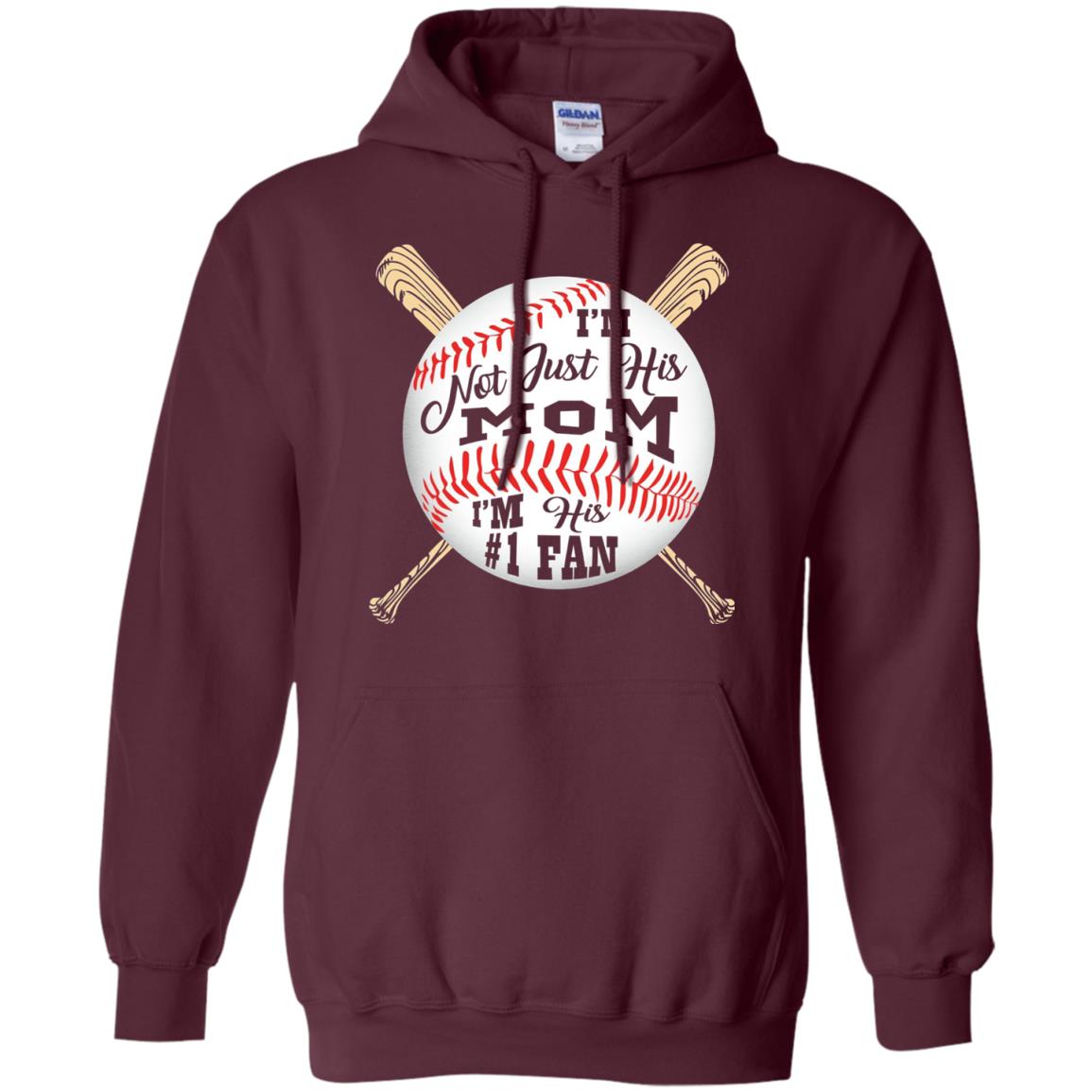 Baseball Mom Shirt Im Not Just His Mom Fan Maroon