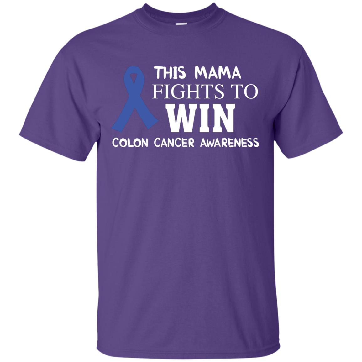This Mama Fights To Win Colon Cancer Awareness Gift Shirt For Mama Purple