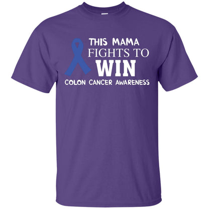 This Mama Fights To Win Colon Cancer Awareness Gift Shirt For Mama Purple