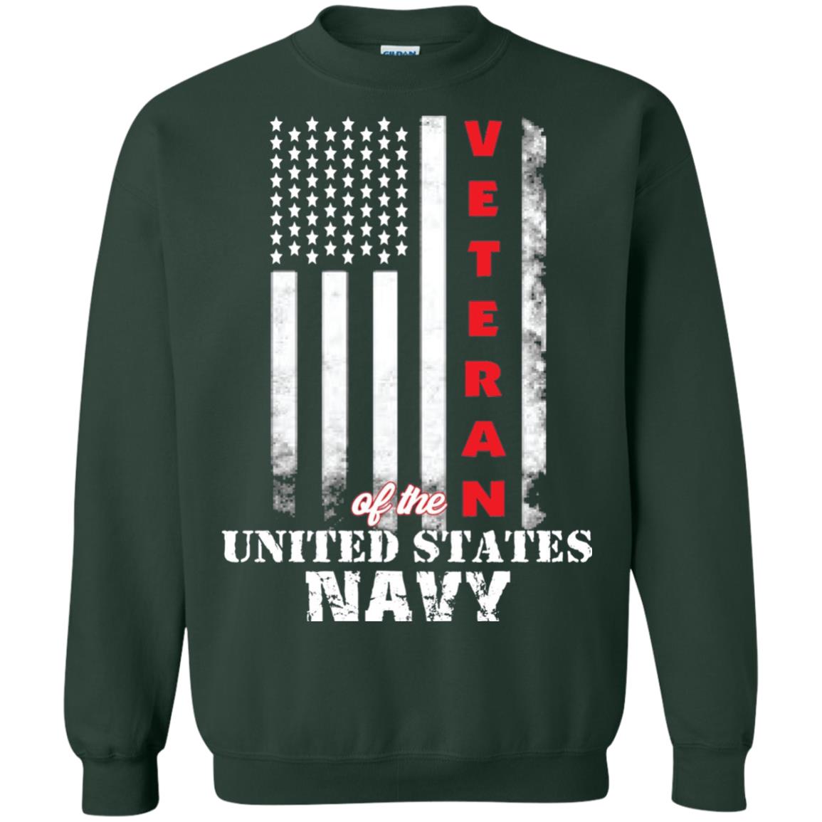 Armed Forces Us Navy Vintage Veteran T-shirt Forest Green