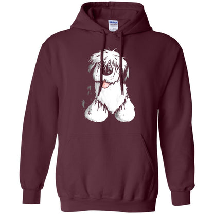 Dog Lover T-shirt Happy Old English Sheepdog Maroon
