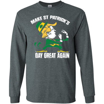 Trump Make St Patricks Day Great Again Funny Trump T-shirt Dark Heather