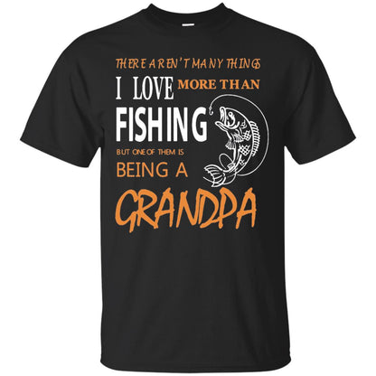 Fishing Buddy Fishing Grandpa T-shirt Love More Than Fishing Black